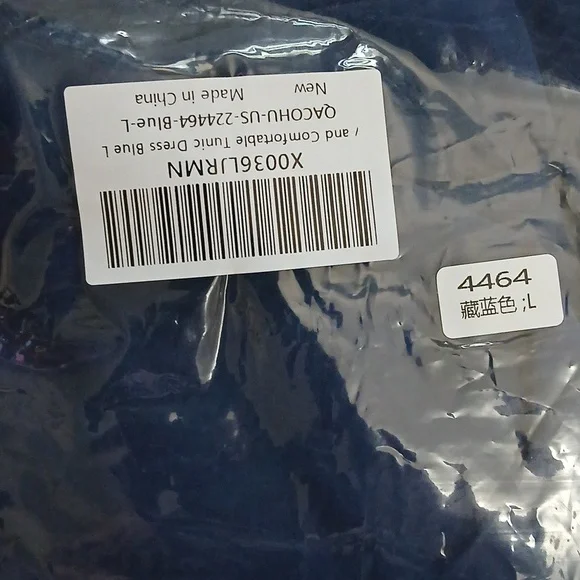 Blue Short Sleeve Tunic with V-Neck - Picture 4 of 4